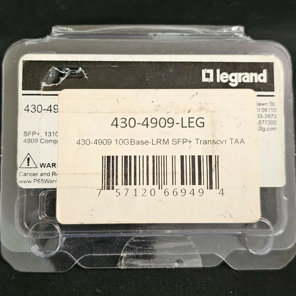 Legrand 430-4909-LEG Transceiver, 10GBase-LRM 10GbE SFP+, 1310nm, 220m